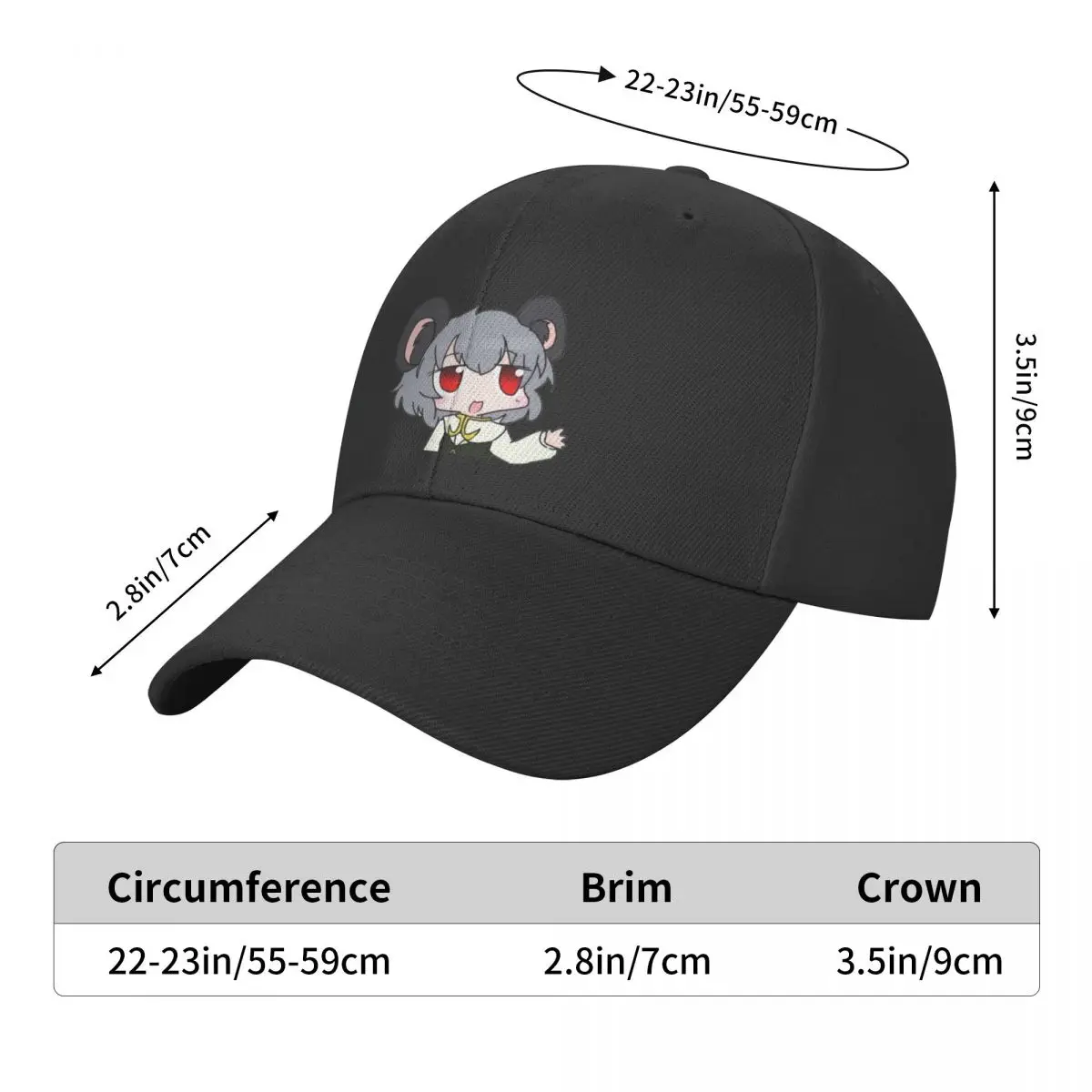 Бейзболна шапка на Tihomir Nyn | Touhou на Tihomir | Забавна бейзболна шапка за момиче мишка